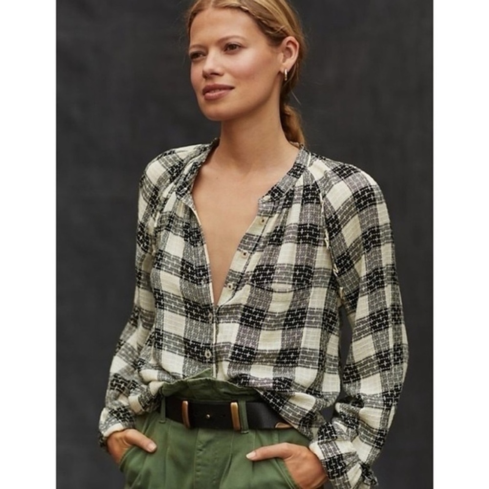 Anthropologie Pilcro Breezy Button Down Blouse Size M